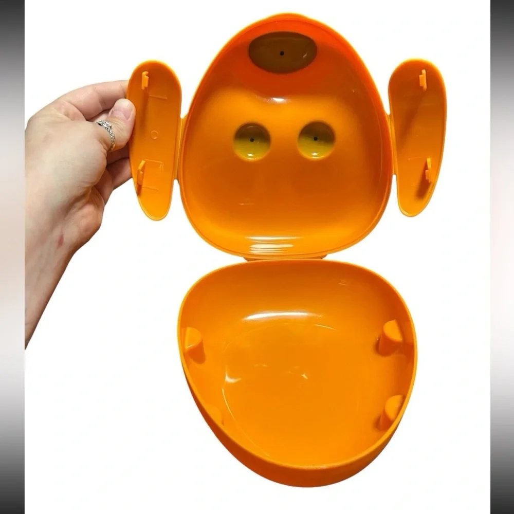 IKEA Dog Face Snack Container Kids Lunch Box Orange Plastic Storage Box w/ Ears